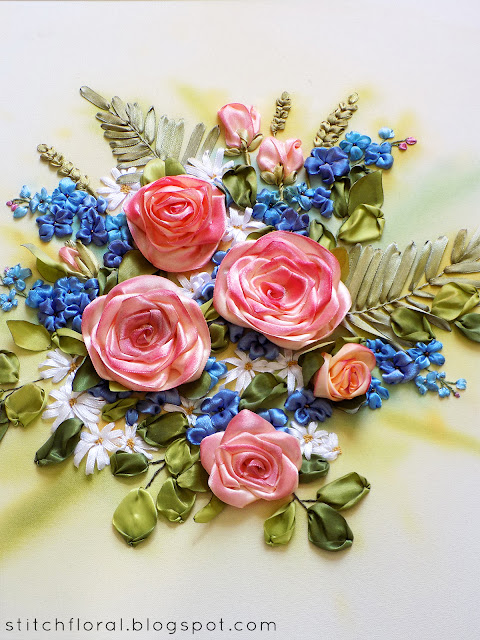 Stitch Floral ribbon embroidery