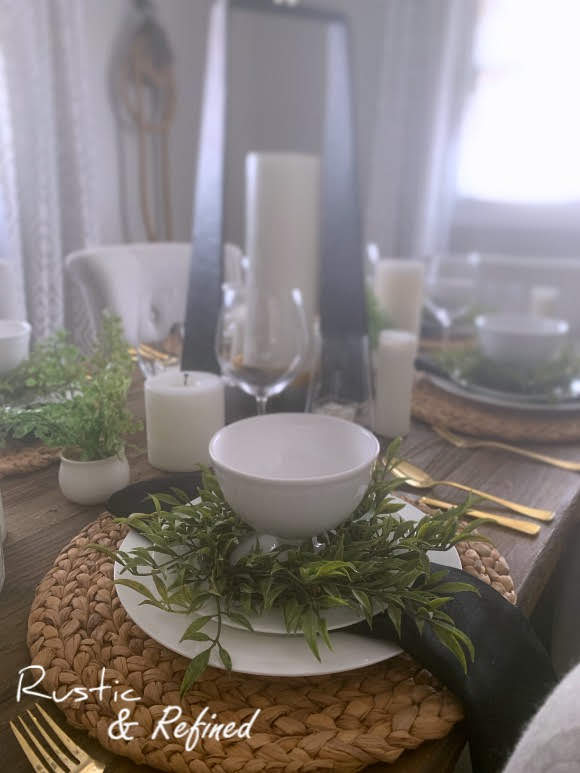 Black and White Tablescape for Spring Rustic & Refined