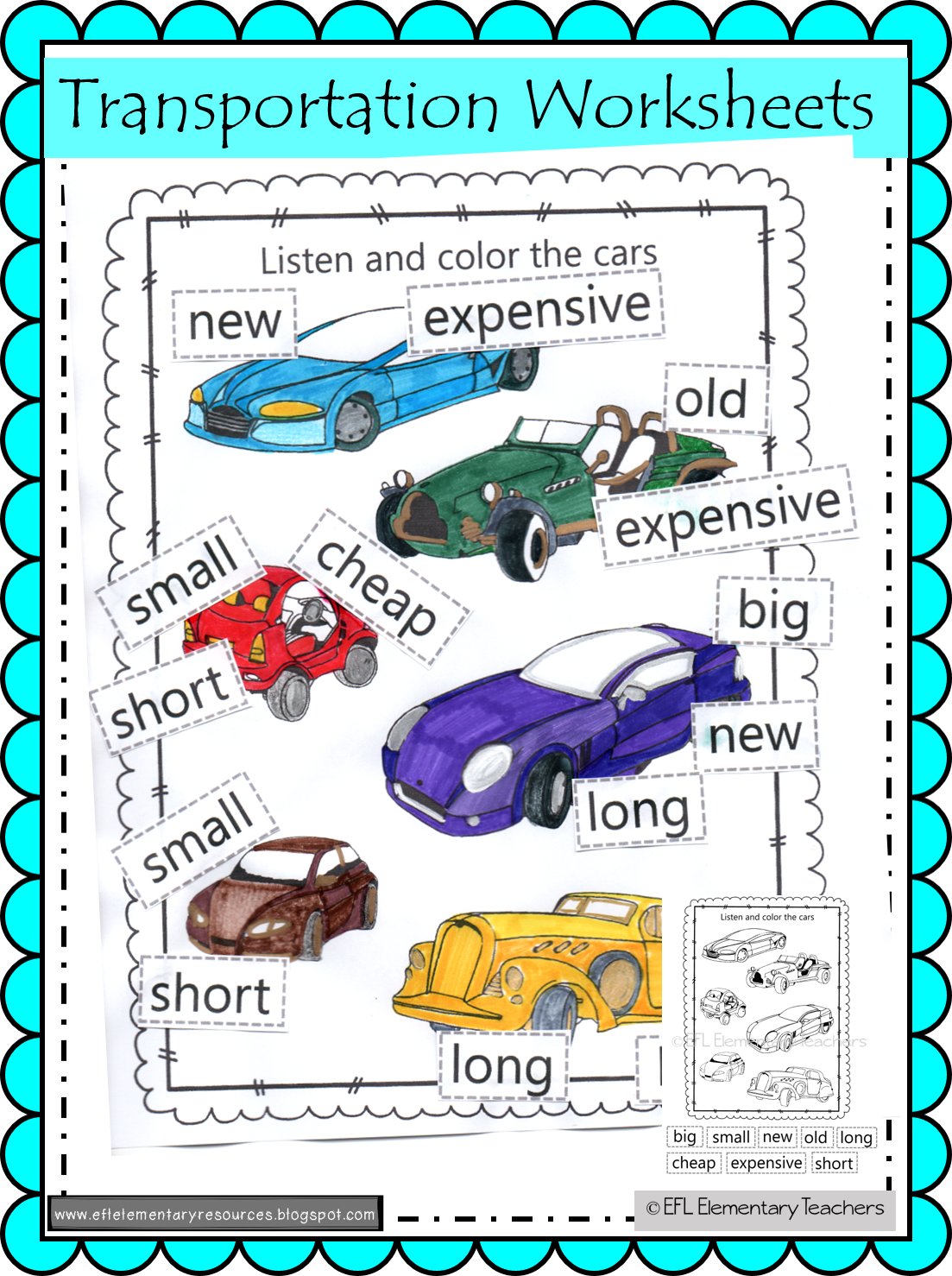 EFL Elementary Teachers Transportation Theme for Elementary ESL