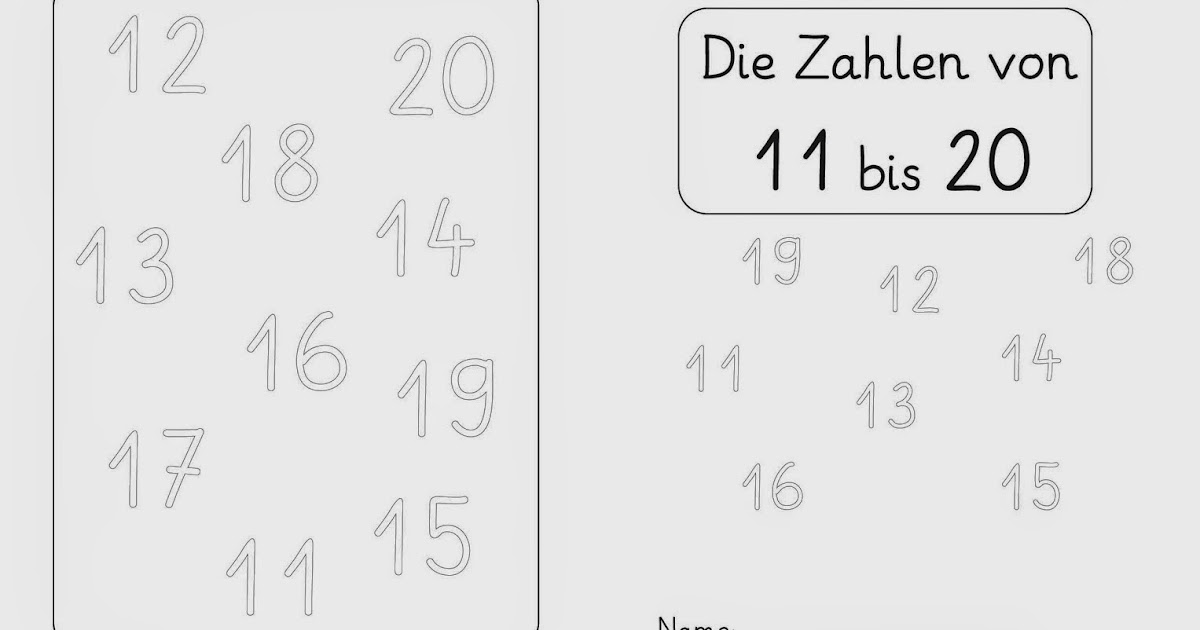 Lernstübchen: die Zahlen bis 20