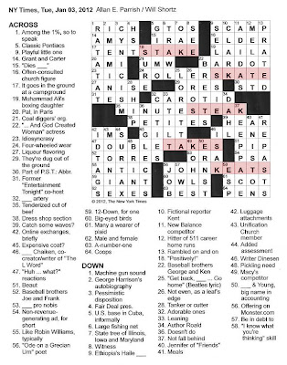 The New York Times Crossword in Gothic: 01.03.12 — Tweaking TEAKS