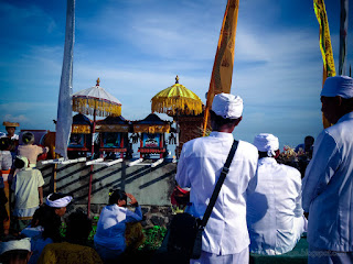 Ringdikit Villagers Melasti Ritual Ceremony Hindu Balinese Purification Symbol Of God The Day Before Nyepi At Labuhan Aji Beach