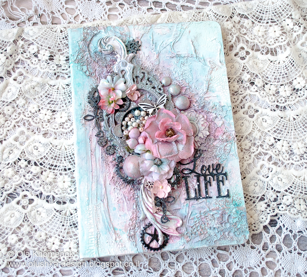 LikeArtStudio by Ola Khomenok Tender mixed media on a big notebook.