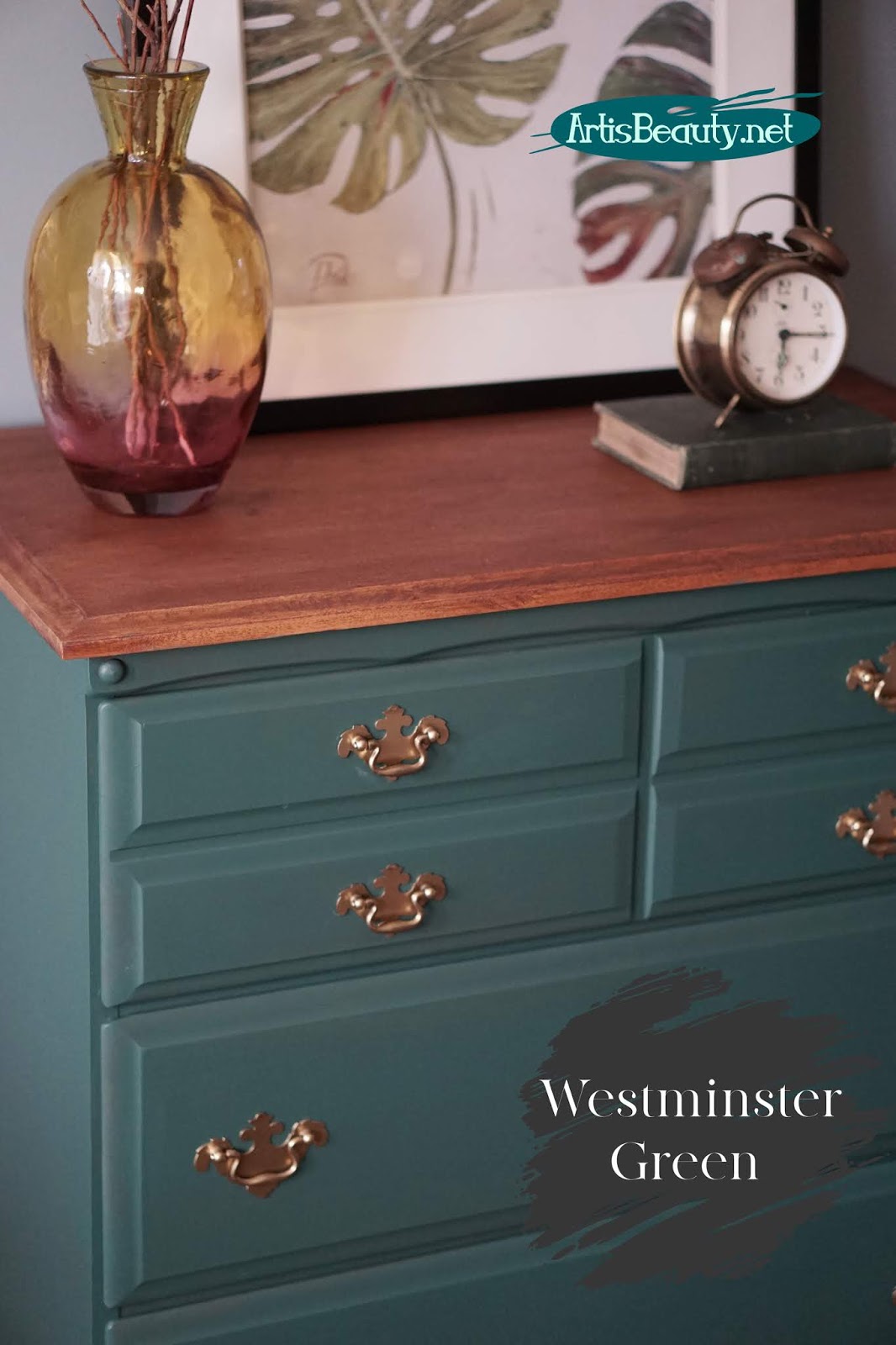 ART IS BEAUTY Outdated dresser given a beautiful makeover using