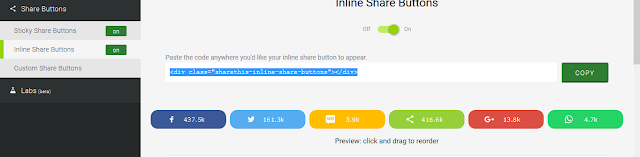 Inline Social Button Share This Site Code Screenshoot Screenshoot of Inine Social share Code and Buttons