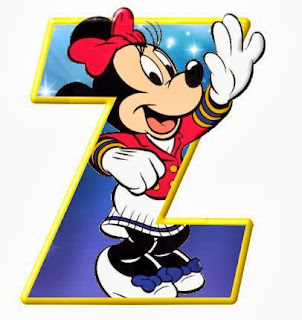 Alfabeto de personajes Disney con letras grandes Z Minnie. 
