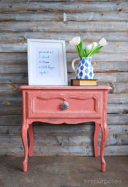 DIY pink painted side table idea