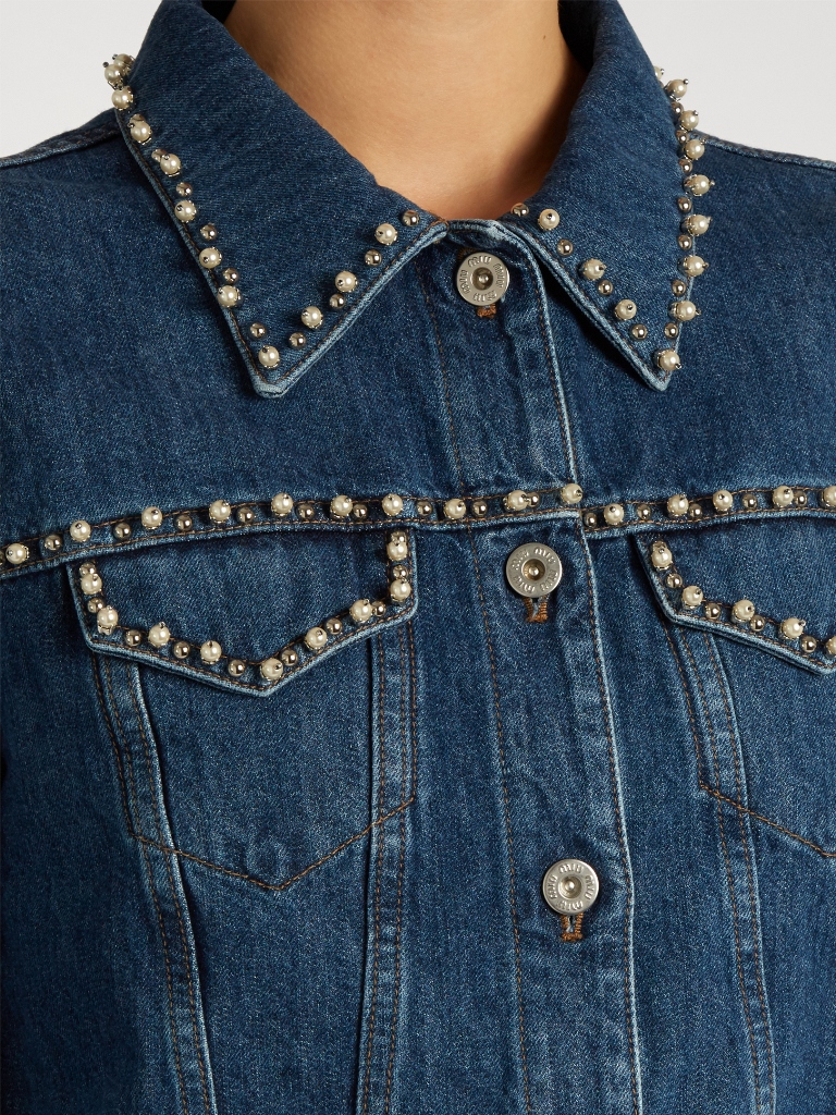 jaqueta jeans customizada com pedrarias