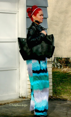 maggie butterfly bag worn with leather jacket and maxi dress over shoulder