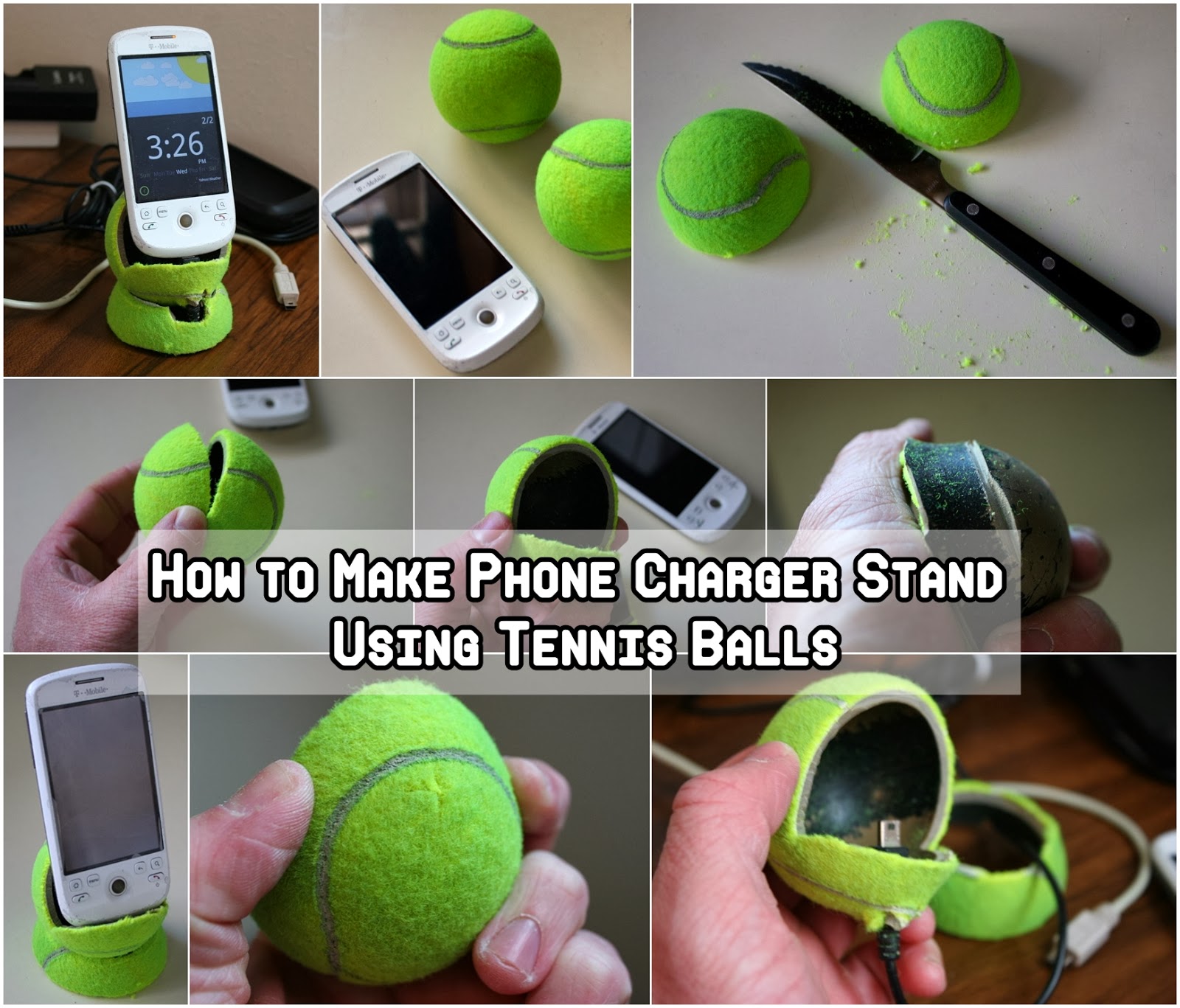 DIY Phone Charger Stand Using Tennis Balls