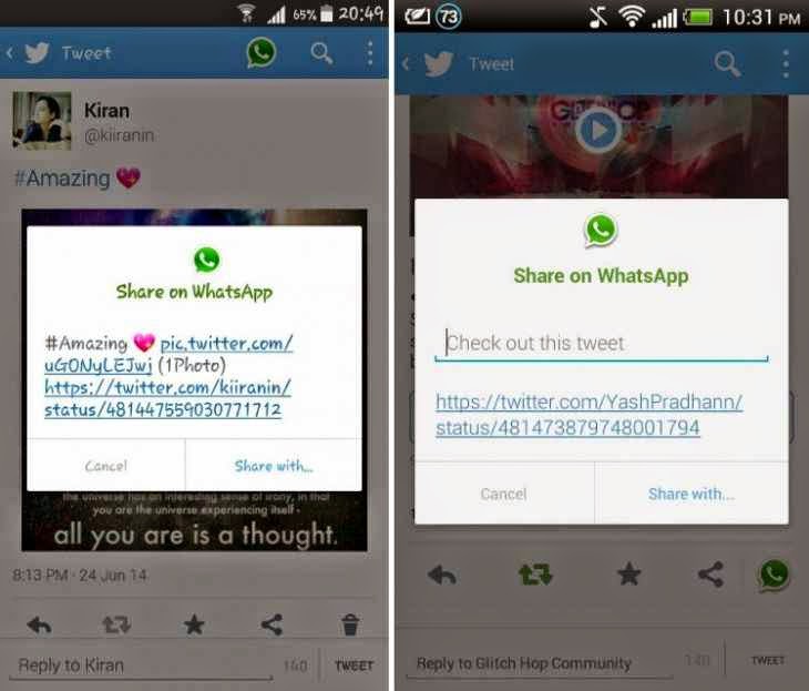 Twitter Tests WhatsApp Share button in its Android App ~ Sociable360