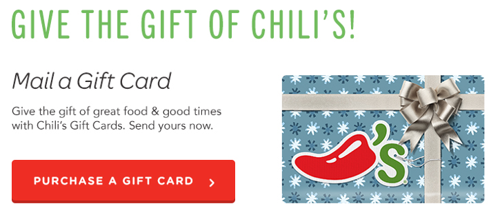 FREE $10 Gift Card to Chili`s.