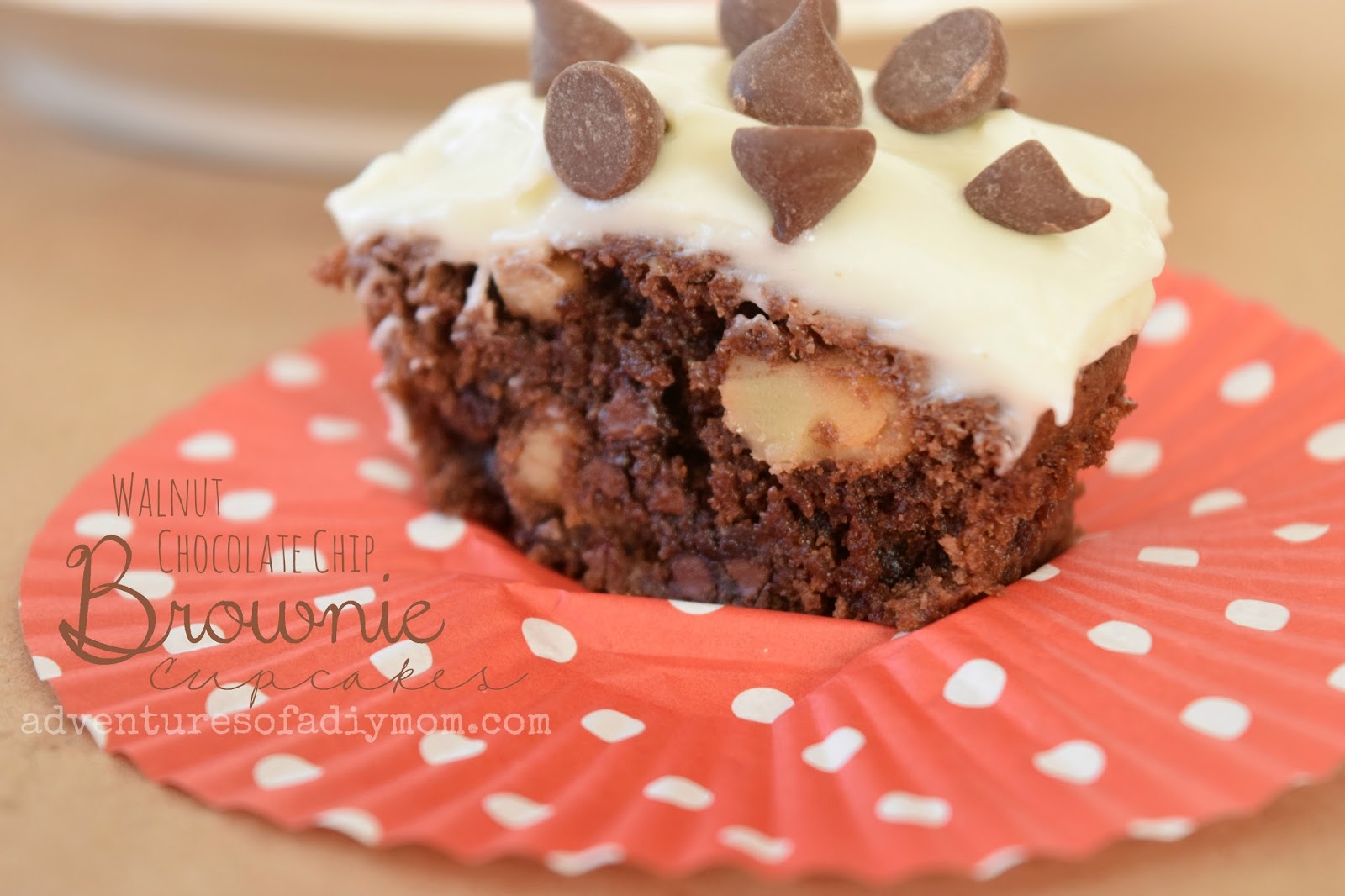 Chocolate Chip Walnut Brownie Cupcakes Adventures of a DIY Mom
