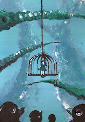 bird cage artwork painting wings plucked haiku pearsall adam canvas acrylic