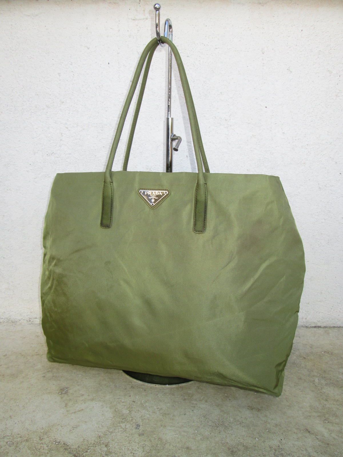 d0rayakEEbaG Authentic PRADA Green Nylon Tote Bag(SOLD)