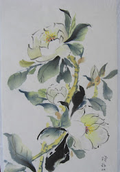 chinese brush watercolor painting paintings flowers canvas queen magnolias rad shida night hydrangea