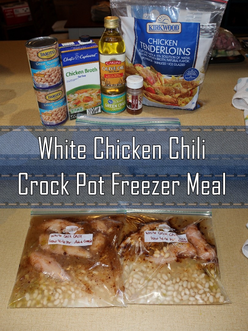 Growing to Four White Chicken Chili Crock Pot Freezer Meal