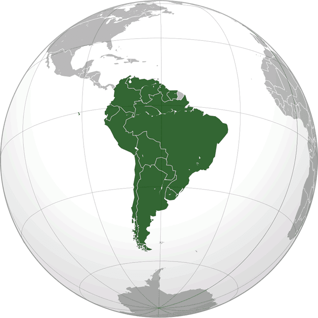 Globo terráqueo: América del Sur