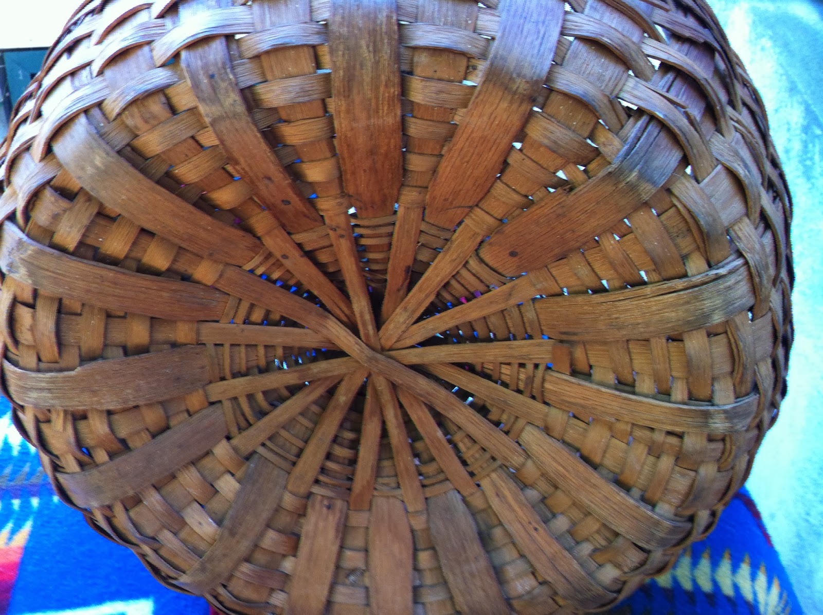 Wunderful Things 1800's Northeast Native American Black Ash Splint Basket