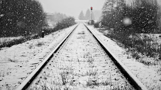 railway track on ice cold widescreen wallpaper mobile images