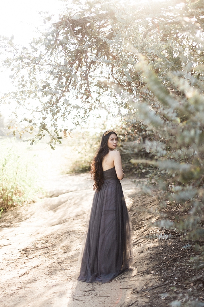 Bride in Grey BHLDN Gown and gold headpiece Bride in Grey BHLDN Gown and gold headpiece
