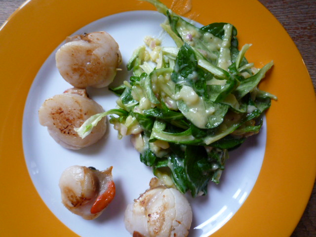 Bolli&amp;#39;s Kitchen: St. Jacques avec une salade de mâche - Feldsalat mit ...