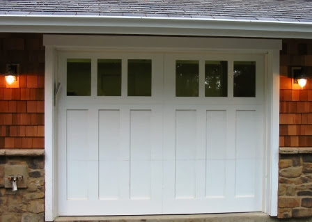 Modern white garage door