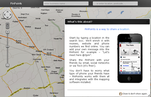 Pinpoints: Sharing Location With A Friend Made Easier