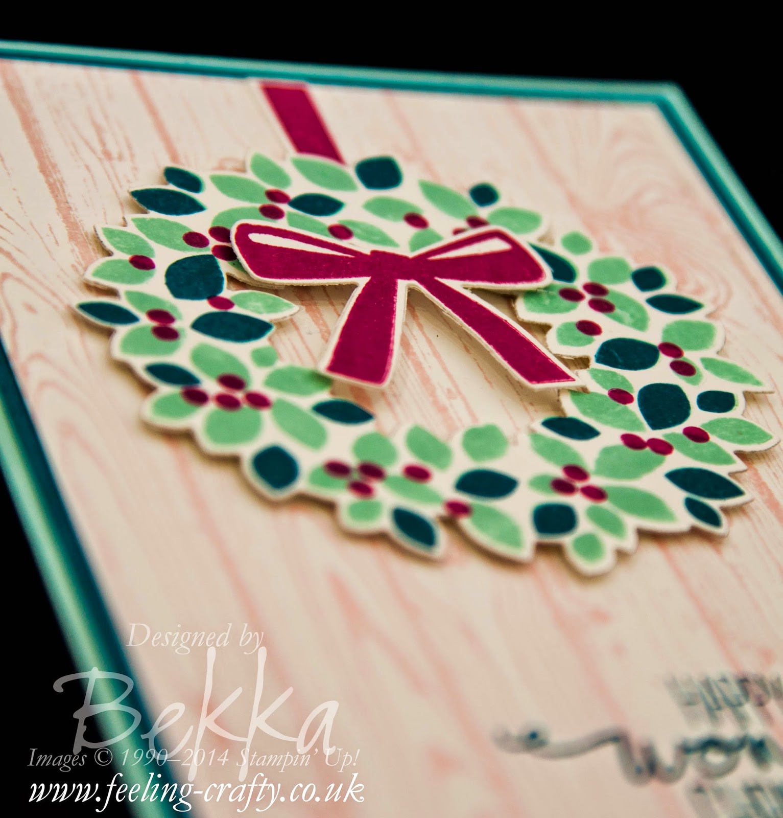 Wondrous Wreath Christmas Card by Stampin' Up! UK Independent Demonstrator Bekka - check out this blog for lots of ideas with this stamp set