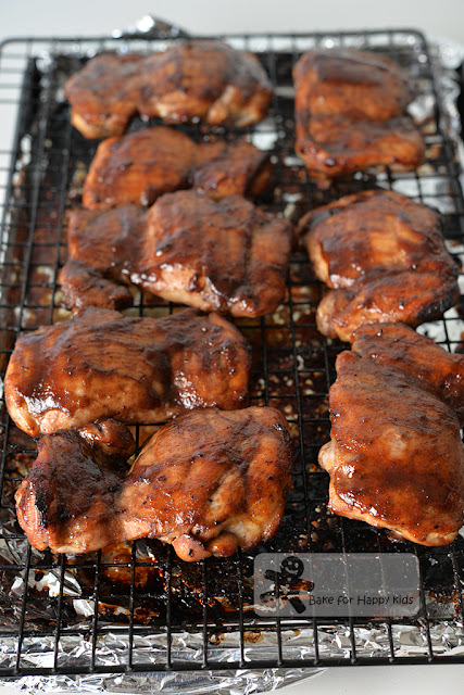 oven grilled BBQ barbeque sticky chicken