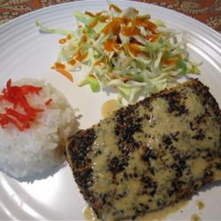 Sesame Crusted Mahi Mahi with Soy Shiso Ginger Butter Sauce Online Hawaiian Food Recipes
