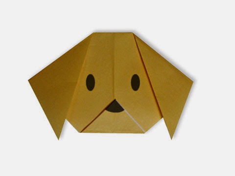 Hướng dẫn cách gấp mặt con Chó bằng giấy đơn giản - Xếp hình Origami với Video clip - How to make a Dog's face