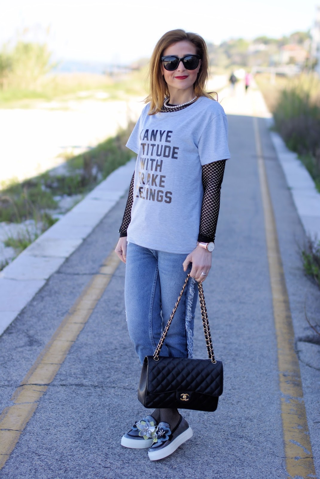 Kanye attitude with Drake feelings and 181 shoes on Fashion and Cookies fashion blog, fashion blogger style