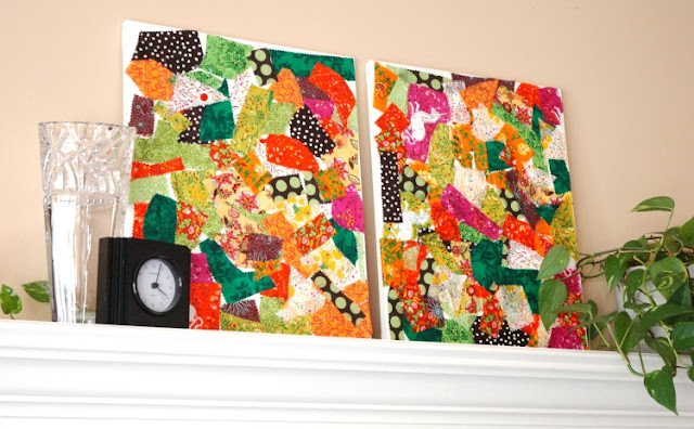 Fall Fabric Scrap Collage- Art for Kids