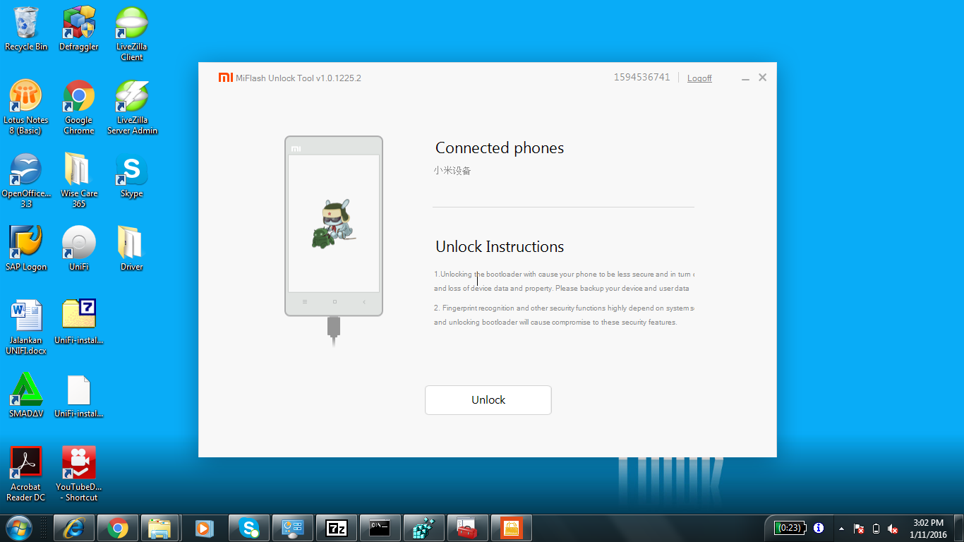 Xiaomi Bootloader Unlock Tool