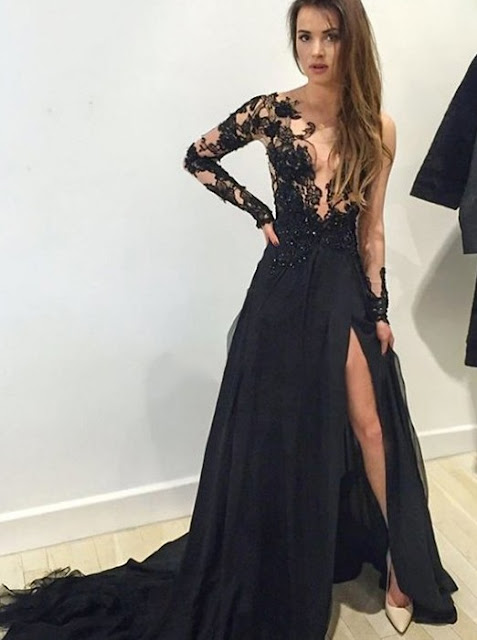 https://www.dresstells.com/mermaid-prom-evening-dress-black-v-neck-sweep-train-with-appliques.html