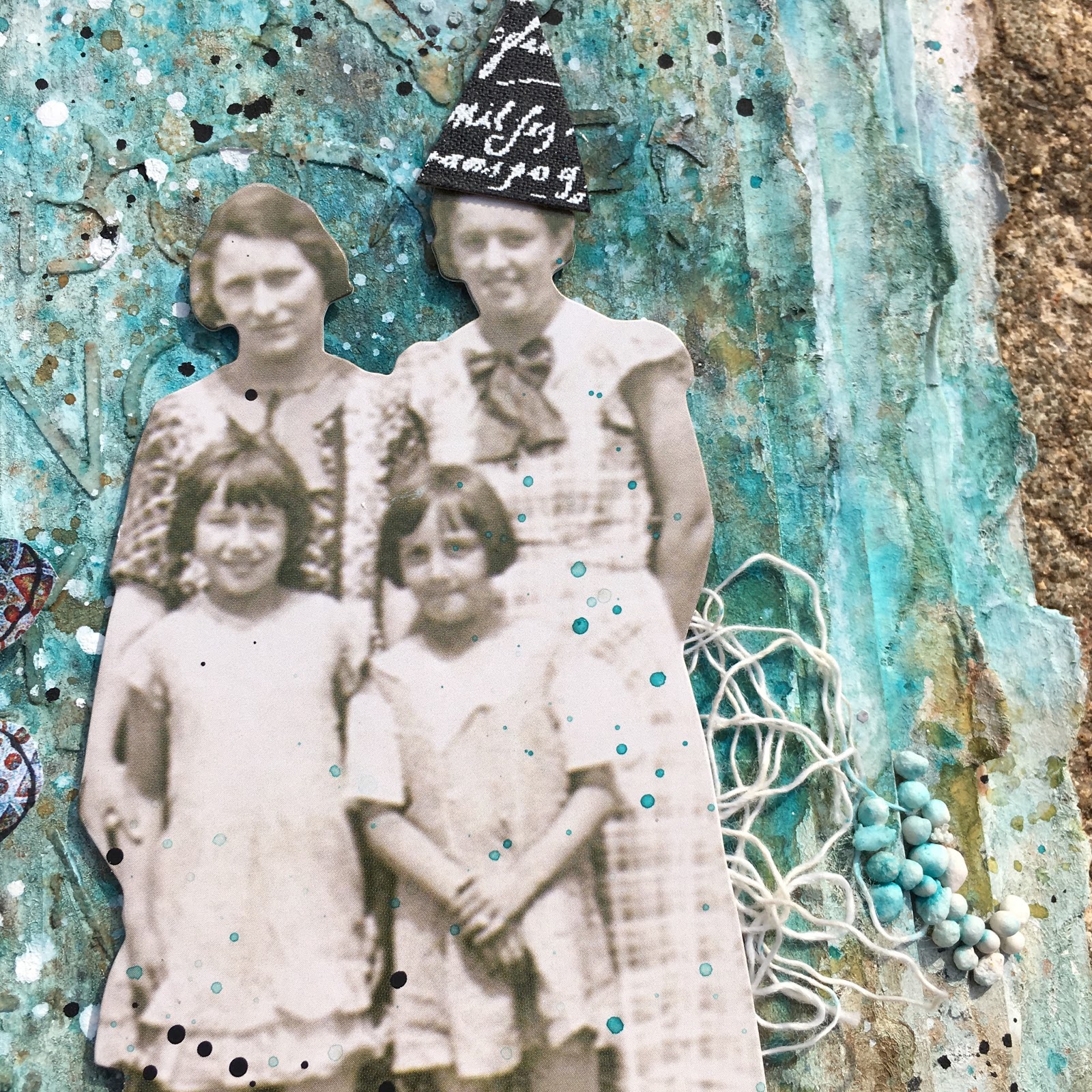 SewPaperPaint Upcycled Cardboard Mixed Media Collage