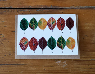 beech leaf card by Alice Draws The Line beech leaf card by Alice Draws The Line