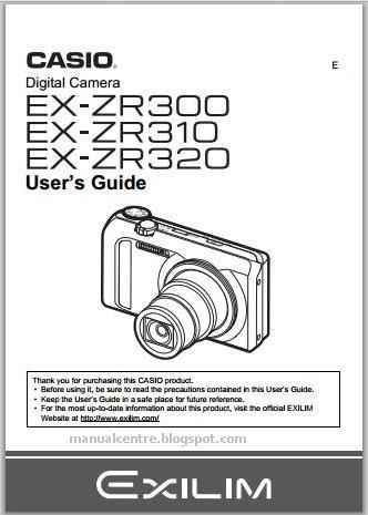 Casio Exilim EX-ZR300 Manual Cover Casio Exilim EX-ZR300 Manual Cover