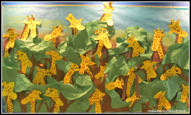 Kindergarten Bulletin Board for Giraffes in the Jungle