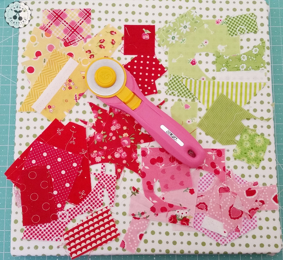 Podunk Pretties Working with Tiny Fabric Scraps