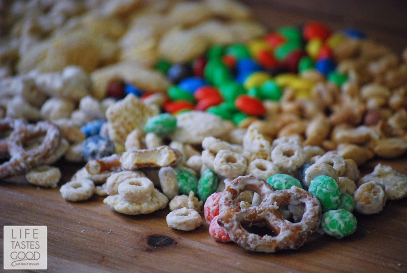Easy Sweet and Salty Snack Mix with M&M's | Life Tastes Good