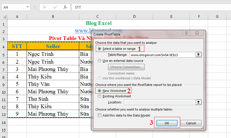 Giới Thiệu Về Pivot Table Trong Excel - TEST THEME