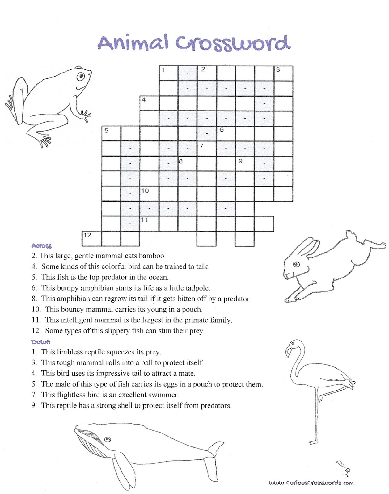 Animal Crossword Puzzle Printable Printable World Holiday Animal Crossword Puzzle Printable Printable World Holiday