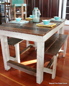pallets, farmhouse, table, reclaimed, salvaged, kitchen, country chic, http://goo.gl/z9bPYj