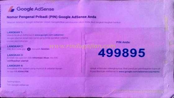 PIN adsense tetap sampai meskipun alamat tanpa nomor rumah PIN adsense tetap sampai meskipun alamat tanpa nomor rumah