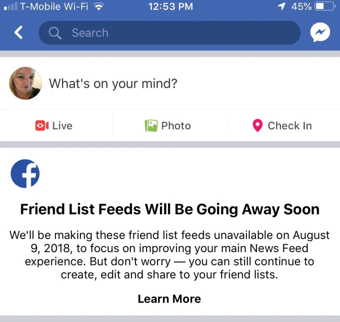 Facebook is shutting down its Friend List Feature