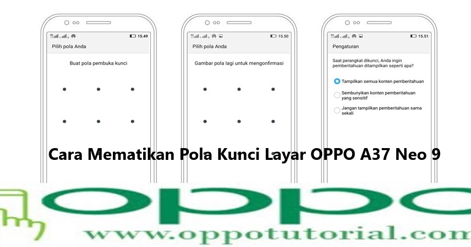 Cara Mematikan Pola Kunci Layar Hp Oppo A37 Neo 9 Oppotutorial