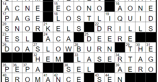 do a slow burn crossword clue