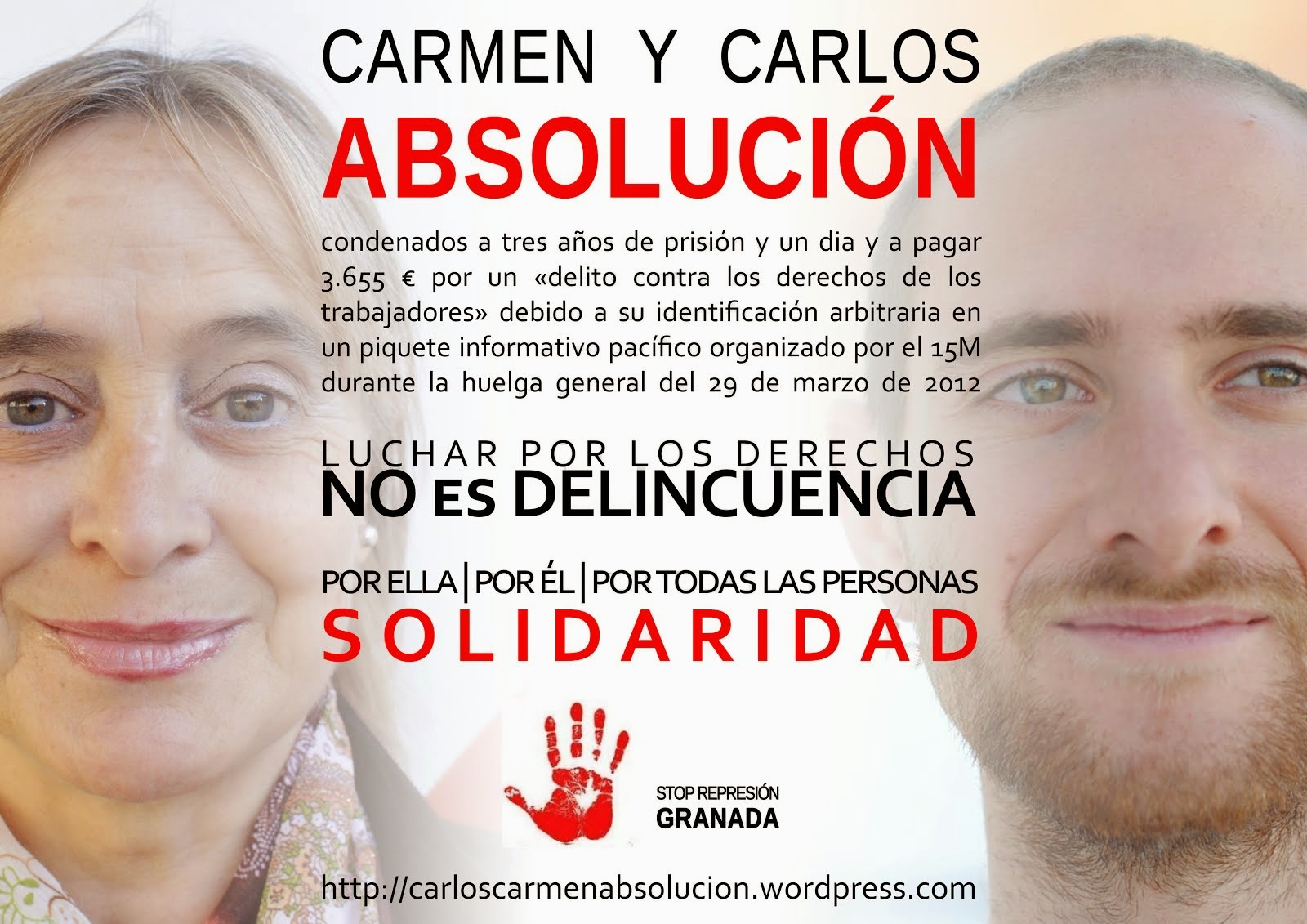 Absolució per a Carmen i Carlos - 3 anys de presó per la vaga del 29M